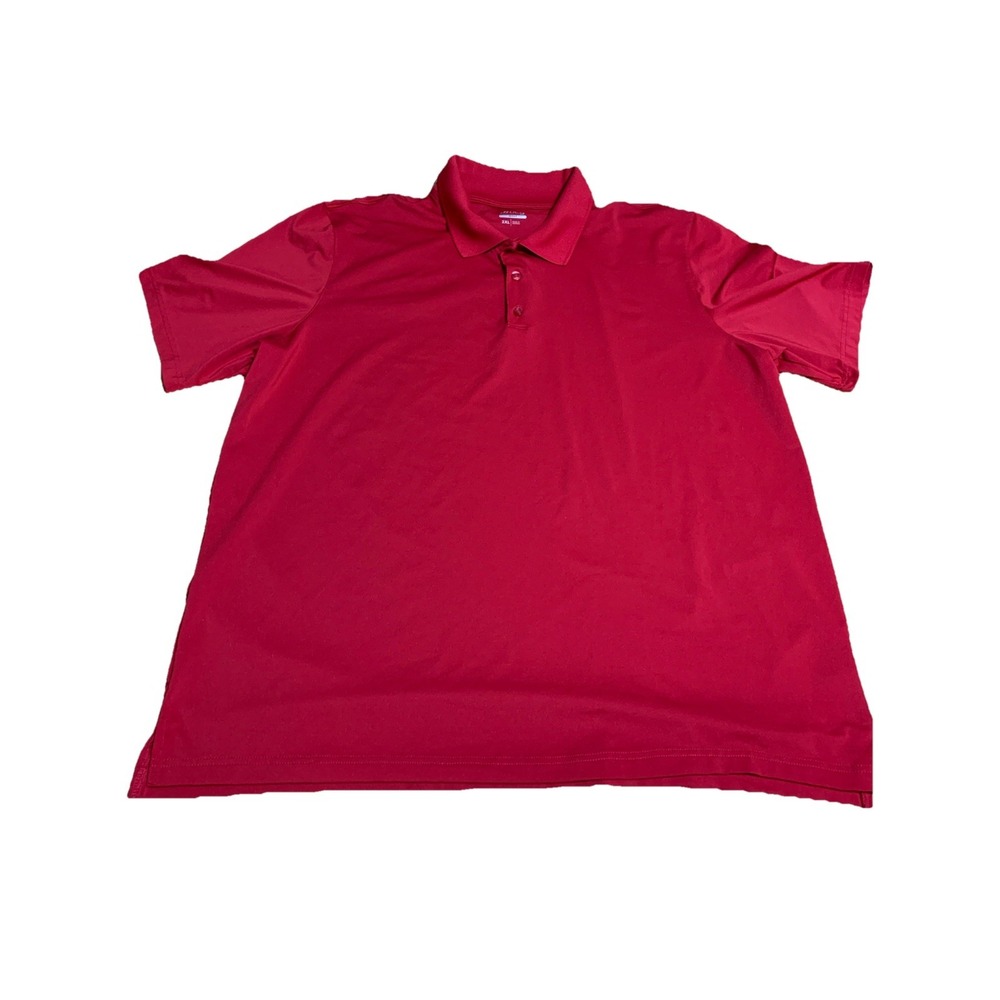 bcg Golf Men's Short Sleeve Collar Buttons Casual Polo Shirt Red Size 2XL